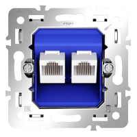 Механизм розетки компьютерной двойной RJ45+RJ45 кат.6, S70, VLS0602M