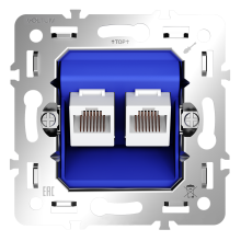 Механизм розетки компьютерной двойной RJ45+RJ45 кат.6, S70, VLS0602M