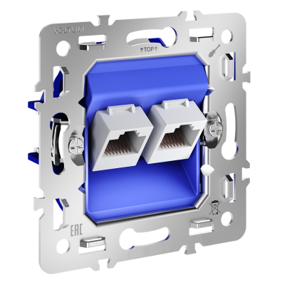 Механизм розетки компьютерной двойной RJ45+RJ45 кат.6, S70, VLS0602M