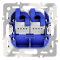 Механизм розетки компьютерной двойной RJ45+RJ45 кат.6, S70, VLS0602M
