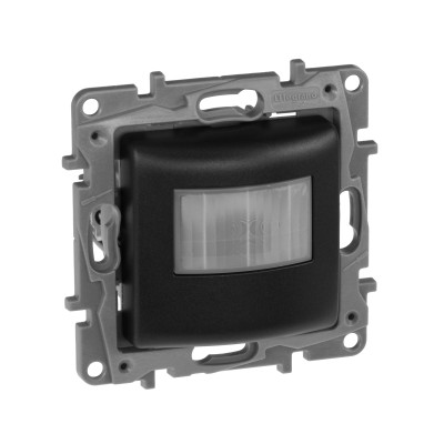 Legrand Датчик движения двухпроводной - Legrand Etika - 400Вт с регулировкой выдержки времени, освещенности и радиуса обнаружения - антрацит, 672617