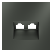 Накладка для розетки компьютерной двойной RJ45+RJ45 кат.6, S70 (титан), VLS001406