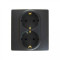 672623 - Розетка двойная с заземлением - Legrand Etika - без шторок в сборе 16А 250В винтовые зажимы - антрац, Legrand