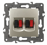 ЭРА 14-3112-04 Elegance Шампань Розетка Аудио двойная