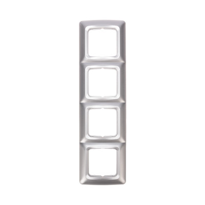 DEA Рамка 4-я горизонтальная Серебряный Металлик KRANZ (1/10/90), KR-78-0288