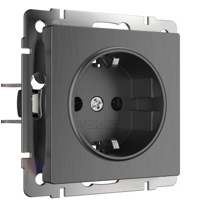 Werkel W1171004/ Розетка с заземлением (графит рифленый), a050761