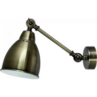 Arte Lamp BRACCIO, Бра, цвет арматуры - АНТИЧНАЯ БРОНЗА, цвет плафона/декора - АНТИЧНАЯ БРОНЗА, 1х60W E27, A2054AP-1AB