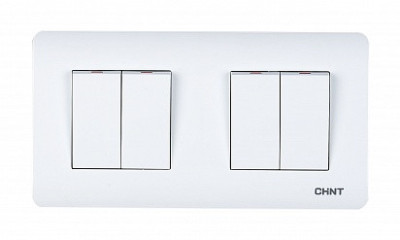 4-клавишный выключатель 10А 250В, Chint, 715398