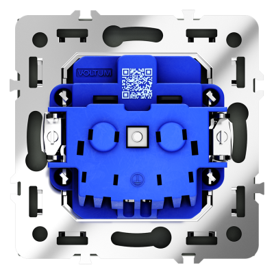 Розетка встраиваемая VOLTUM S70 с заземлением и защитными шторками, 16А, (черный матовый), VLS040208