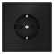 Розетка встраиваемая VOLTUM S70 с заземлением и защитными шторками, 16А, (черный матовый), VLS040208