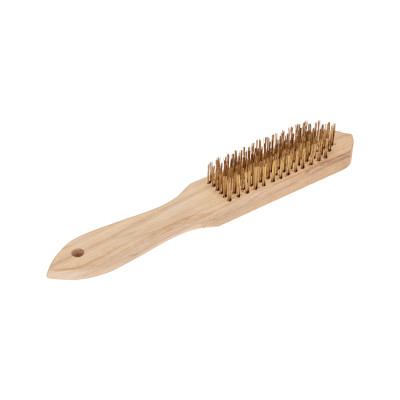 Щетка по металлу с деревянной ручкой 6 ряд. 280 мм Kranz, KR-91-1243