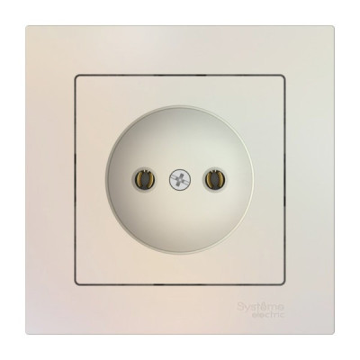 ATN000440S - ATLASDESIGN РОЗЕТКА без заземления без шторок, 16А, в сборе, быстрозажим. клем., ЖЕМЧУГ, Systeme Electric