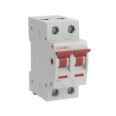 ДКС Выключатель нагрузки модульный YON max типа MSD, 2 полюса, 63А (упак. 6шт), MSD-2P63