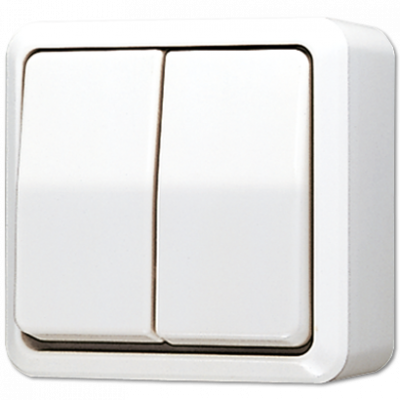 Выключатель для накладного монтажа сдвоенный; белый, 605AWW