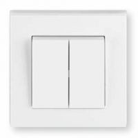 ABB Выключатель 2-клавишный, белый - ледяной, серия Levit