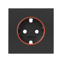 Simon 10000037-238 Накладка розетки Schuko UPS цвета черный матовый S100