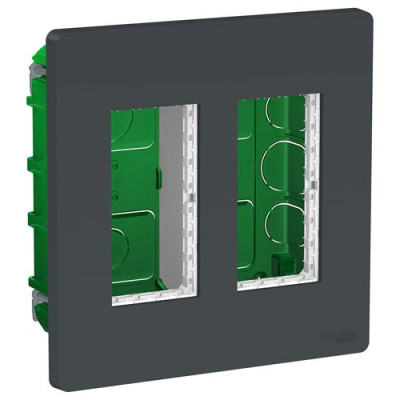 UNICA SYSTEM+ БЛОК скрытой установки 2х2 антрацит