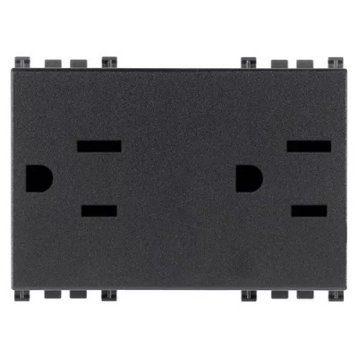 Vimar 2 розетки SICURY 2P+T 15A USA+SASO, серая, 19243