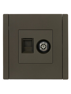 FORTE&PIANO Роз. двойная TV+RJ45 кат.5E FP336 сер. IEK, FP-AK20-1-K03