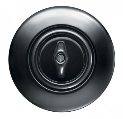 Berker Выключатель 1-клавишный, глянцевый черный, серия 1930