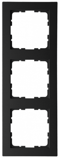 Рамка G-Classic  3-постовая, цвет черный матовый (soft touch), G1003PB, Jasmart Electric