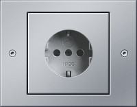 Gira Розетка 2к+з, Алюминий, серия TX_44