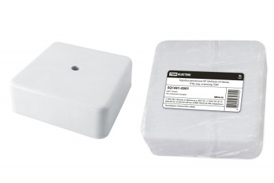 Коробка распаячная КР 50х50х20 ОП белая, IP40, инд. штрихкод TDM Electric, SQ1401-0901