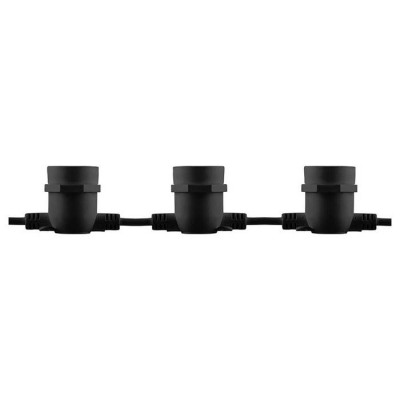 Гирлянда 230V  10 E27 черный, шаг 50cm, IP 65, 8м (3м сетевой шнур),  CL50-8, Feron 29883