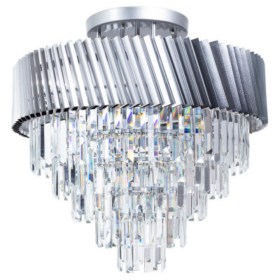 Arte Lamp MUSCIDA, Люстра, цвет арматуры - СЕРЕБРО, цвет плафона/декора - СЕРЕБРО, 10х60W E14, A1004PL-10SI