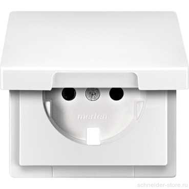 SD Накладка со шторк. и крышк. для розетки 2К+З 16А 250В~, полярно-бел.