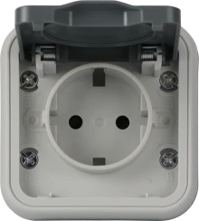 Donel W55 Рамка с крышкой для скрытой установки розетки одиночный, серый, IP55, серия (тип) DIP55, DIP62040