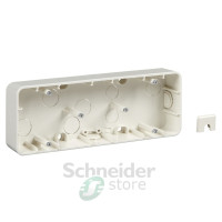 коробка для открыт монтажа, 3 поста бел