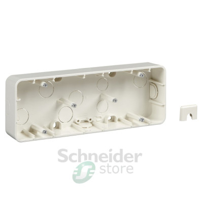 коробка для открыт монтажа, 3 поста бел