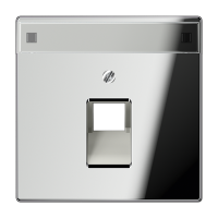 Крышка для ординарной телефонной и компютерной розетки UAE с полем для надписи; полированный хром, GCR2969-1NAUA Крышка для ординарной телефонной и компютерной розетки UAE с полем для надписи; полированный хром, GCR2969-1NAUA