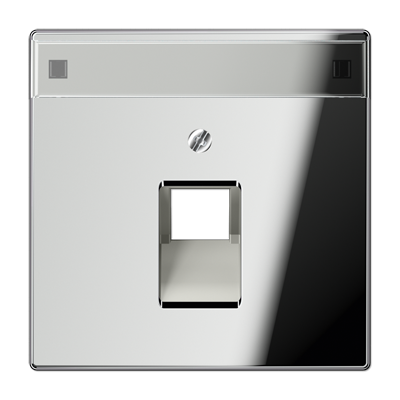 Крышка для ординарной телефонной и компютерной розетки UAE с полем для надписи; полированный хром, GCR2969-1NAUA