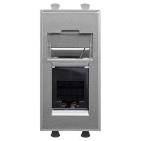 4404311 - ДКС Телефонная розетка RJ-12 модульная, "Avanti", " Закаленная сталь", 1модуль