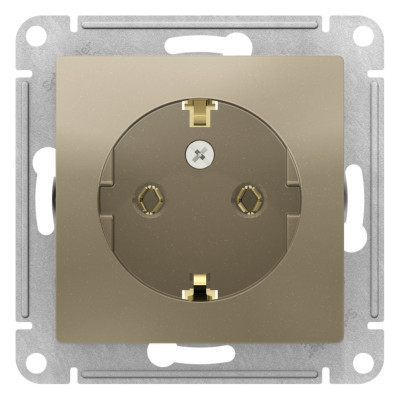 ATN000543 - ATLASDESIGN РОЗЕТКА с заземлением без шторок, 16А, механизм, ШАМПАНЬ, Systeme Electric