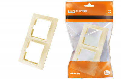 Рамка 2-х постовая горизонтальная сл. кость "Таймыр" TDM Electric, SQ1814-0126