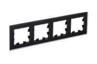 ATN331004 - ATLASDESIGN NATURE 4-постовая РАМКА, МАТОВОЕ ОРГАНИЧЕСКОЕ СТЕКЛО ЧЕРНЫЙ, Systeme Electric