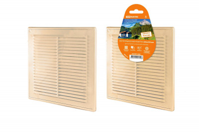 Решетка разъемная с москитной сеткой, 250х250 "ЭКО" (беж.) TDM Electric, SQ1807-0081