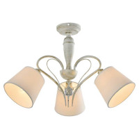 LUSSOLE STAMFORD Люстра потолочная, цвет основания - белый, плафон - ткань (цвет - белый), 3x40W E14, LSP-8061