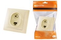 Розетка телефонная RJ11 + компьютерная RJ45 сл. кость "Таймыр" TDM Electric, SQ1814-0123