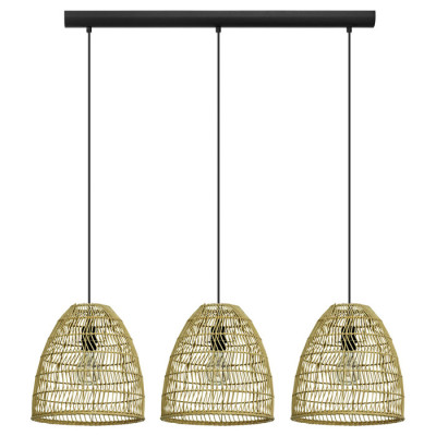 43867 Подвесной потолочный светильник (люстра) AYESGARTH, 3Х40W, E27, L910, B210, H1100, сталь, черн