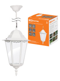 Светильник 6100-25 садово-парковый шестигранник, 100Вт, подвес,белый, SQ0330-0070 Светильник 6100-25 садово-парковый шестигранник, 100Вт, подвес,белый, SQ0330-0070
