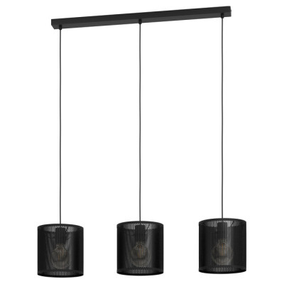 43796 Подвесной потолочный светильник (люстра) MANBY, 3Х40W, E27, L900, B200, H1100, сталь, черный