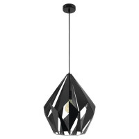 49879 Подвес CARLTON 1, 1x60W (E27), ?385, H1500, сталь, черный, cеребряный