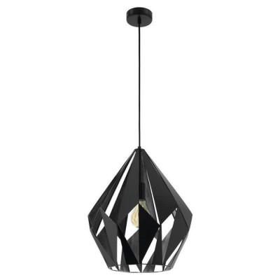 49879 Подвес CARLTON 1, 1x60W (E27), ?385, H1500, сталь, черный, cеребряный