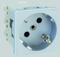 Simon SConnect Розетка 2К+З, 16А 250В, 45х45мм, безвинтовые клеммы, алюминий, K11-8