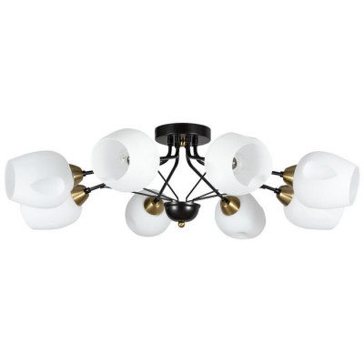 Arte Lamp BRIGHTON, Люстра, цвет арматуры - ШОКОЛАД, цвет плафона/декора - БЕЛЫЙ, 8х60W E27, A2706PL-8CK