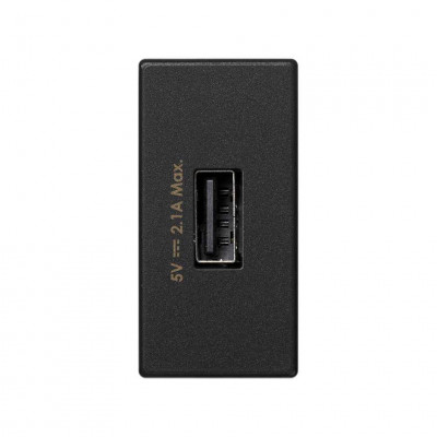 Simon Зарядное устройство USB, К45, узкий модуль, 5 В, 2,1 А, графит, K126D-14